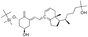 (1R,3S,Z)-3-(tert-butyldiMethylsilyloxy)-5-((E)-2-((1R,3aS,7aR)-1-((R)-6-hydroxy-6-Methylheptan-2-yl)-7a-Methyldihydro-1H-inden-4(2H,5H,6H,7H,7aH)-ylidene)ethylidene)-4-Methylenecyclohexanol Struktur