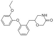 6-[(2-ethoxyphenoxy)phenylmethyl]-3-morpholinone Struktur