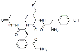 tyrosyl-methionyl(O)-glycyl-ethylphenylalanine-2-acetylhydrazide Struktur