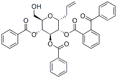 D-Glycero-L-gulo-Non-8-enitol, 2,6-anhydro-7,8,9-trideoxy-, tetrabenzo ate Struktur