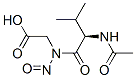 2-[[(2R)-2-acetamido-3-methyl-butanoyl]-nitroso-amino]acetic acid Struktur