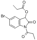 5-Bromo-N,O-dipropionyldioxindole Struktur