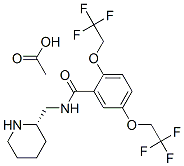 Benzamide, N-(2-piperidinylmethyl)-2,5-bis(2,2,2-trifluoroethoxy)-, (S)-, monoacetate Struktur