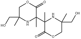 bis(3,5-dimethyl-5-hydroxymethyl-2-oxomorpholin-3-yl) Struktur