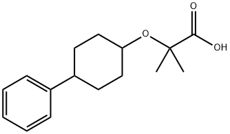 2-methyl-2-(4-phenylcyclohexyl)oxy-propanoic acid Struktur