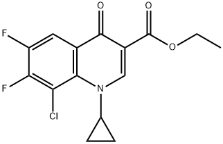 ethyl 8-chloro-1-cyclopropyl-6,7-difluoro-1,4-dihydroquinoline-4-oxo-3-carboxyla  Struktur