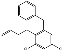 Benzenepropanal, 2,4-dichloro-6-(phenylMethyl)- Struktur