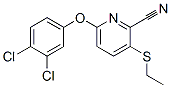 6-(3,4-dichlorophenoxy)-3-(ethylthio)-2-pyridinecarbonitrile Struktur