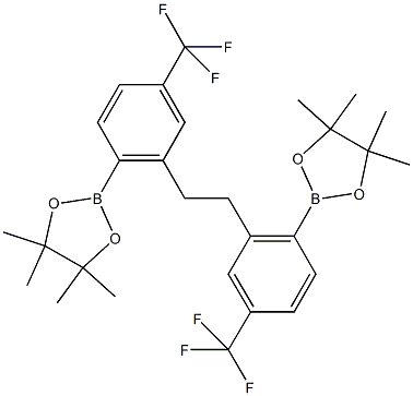 1,2-Bis(2-(4,4,5,5-Tetramethyl-1,3,2-dioxaborlan-2-yl)-5-(trifluoromethyl)phenyl)ethane Struktur