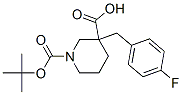 1-BOC-3-(4-FLUORO-BENZYL)-PIPERIDINE-3-CARBOXYLIC ACID Struktur