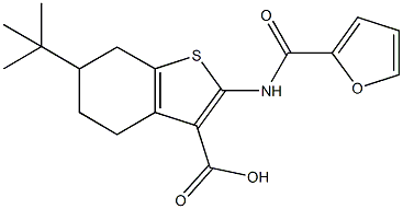 6-tert-butyl-2-(2-furoylamino)-4,5,6,7-tetrahydro-1-benzothiophene-3-carboxylic acid Struktur