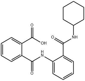 2-({2-[(cyclohexylamino)carbonyl]anilino}carbonyl)benzoic acid Struktur