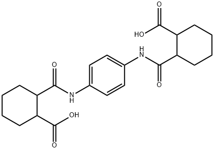 2-[(4-{[(2-carboxycyclohexyl)carbonyl]amino}anilino)carbonyl]cyclohexanecarboxylic acid Struktur