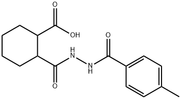 2-{[2-(4-methylbenzoyl)hydrazino]carbonyl}cyclohexanecarboxylic acid Struktur