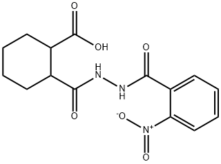 2-[(2-{2-nitrobenzoyl}hydrazino)carbonyl]cyclohexanecarboxylic acid Struktur