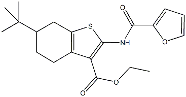 ethyl 6-tert-butyl-2-(2-furoylamino)-4,5,6,7-tetrahydro-1-benzothiophene-3-carboxylate Struktur