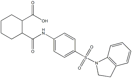 2-{[4-(2,3-dihydro-1H-indol-1-ylsulfonyl)anilino]carbonyl}cyclohexanecarboxylic acid Struktur