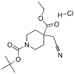 1-Boc-4-(Cyanomethyl)-4-Piperidine carboxylic Acid Ethyl Ester  hydrochloride Struktur