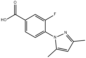 4-(3,5-dimethyl-1H-pyrazol-1-yl)-3-fluorobenzoic acid Struktur