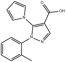 1-(2-Methylphenyl)-5-(1H-pyrrol-1-yl)-1H-pyrazole-4-carboxylic acid Struktur