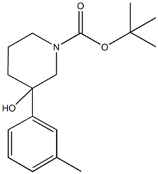 tert-Butyl 3-hydroxy-3-(3-methylphenyl)-1-piperidinecarboxylate 結(jié)構(gòu)式