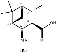 (1S,2S,3R,4S,5S)-2-AMINO-4,6,6-TRIMETHYLBICYCLO[3.1.1]HEPTANE-3-CARBOXYLIC ACID HYDROCHLORIDE Struktur