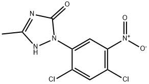 2-(2,4-Dichloro-5-nitrophenyl)-1,2-dihydro-5-methyl-3H-1,2,4-triazol-3-one Struktur