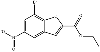 2-Benzofurancarboxylic acid, 7-bromo-5-nitro-, ethyl ester Struktur