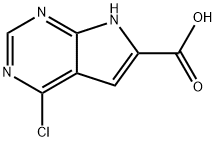 4-chloro-7H-pyrrolo[2,3-d]pyrimidine-6-carboxylic acid Struktur