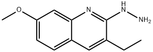 3-Ethyl-2-hydrazino-7-methoxyquinoline hydrochloride Struktur