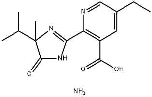 2-[4,5-Dihydro-4-methyl-4-(1-methylethyl)-5-oxo-1H-imidazol-2-yl]-5-ethyl-3-pyridinecarboxylic acid ammonium salt Struktur