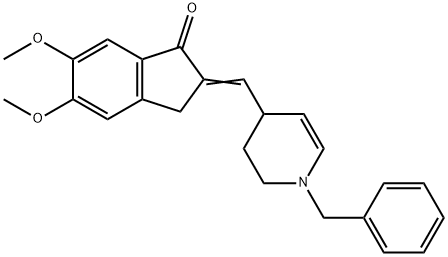 1-Benzyl-4-(5,6-dimethoxy-1-oxoindan-2-yl)methylene-1,2,3,4-tetrahydropyridine Struktur