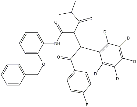 2-[2-(4-Fluorophenyl)-2-oxo-1-phenyl-D5-ethyl]-4-methyl-3-oxo-pentanoic Acid, (2-Benzyloxy-phenyl)-amide Struktur