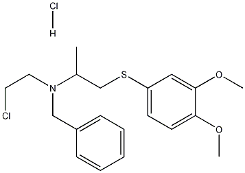 N-(2-Chloroethyl)-N-[2-[(3,4-dimethoxyphenyl)thio]-1-methylethyl]benzenemethanamine hydrochloride Struktur