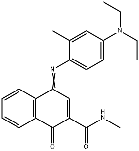 4-[[4-(diethylamino)-2-methylphenyl]imino]- 1,4-dihydro-N-methyl-1-oxo-2-Naphthalenecarboxamide Struktur