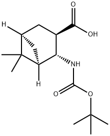 (1R,2R,3R,5R)-(2-TERT-BUTOXYCARBONYLAMINO)-6,6-DIMETHYLBICYCLO[3.1.1]HEPTAN-3-CARBOXYLIC ACID Struktur