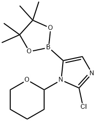 2-Chloro-1-(tetrahydro-2H-pyran-2-yl)-1H-imidazole-5-boronic acid pinacol ester Struktur