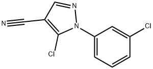 5-chloro-1-(3-chlorophenyl)-1H-pyrazole-4-carbonitrile Struktur