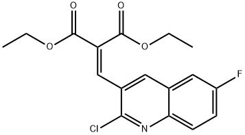 2-CHLORO-6-FLUORO-3-(2,2-DIETHOXYCARBONYL)VINYLQUINOLINE Struktur