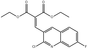 2-CHLORO-7-FLUORO-3-(2,2-DIETHOXYCARBONYL)VINYLQUINOLINE Struktur