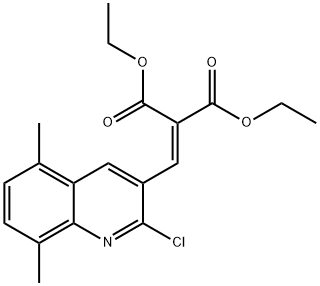 2-CHLORO-5,8-DIMETHYL-3-(2,2-DIETHOXYCARBONYL)VINYLQUINOLINE Struktur