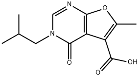 3-isobutyl-6-methyl-4-oxo-3,4-dihydrofuro[2,3-d]pyrimidine-5-carboxylic acid Struktur