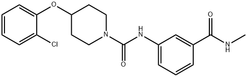 4-(2-Chlorophenoxy)-N-[3-[(methylamino)carbonyl]phenyl]-1-Piperidinecarboxamide Struktur