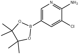 3-chloro-5-(4,4,5,5-tetramethyl-1,3,2-dioxaborolan-2-yl)pyridin-2-amine Struktur