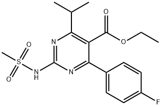 Ethyl 4-(4-Fluorophenyl)-6-isopropyl-2-(N-methylsulfonamido)pyrimidine-5-carboxylate Struktur