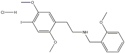 N-(2-Methoxybenzyl)-2-(2,5-dimethoxy-4-iodophenyl)ethanamine HCl Struktur