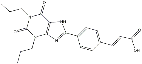 2-Propenoic acid, 3-(4-(2,3,6,7-tetrahydro-2,6-dioxo-1,3-dipropyl-1H-purin-8-yl)phenyl)-, (E)- Struktur