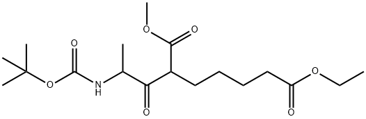 2-[2-(N-Boc-amino)propionyl]heptanedioic Acid 7-Ethyl Ester 1-Methyl Ester Struktur