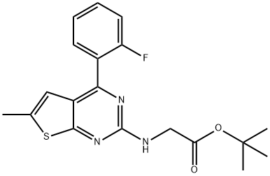 tert-Butyl 2-[4-(2-Fluorophenyl)-6-methylthieno[2,3-d]pyrimidin-2-ylamino]acetate Struktur