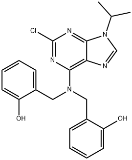 2-Chloro-6-[n,n-di(2-hydroxybenzyl)amino]-9-isopropylpurine Struktur